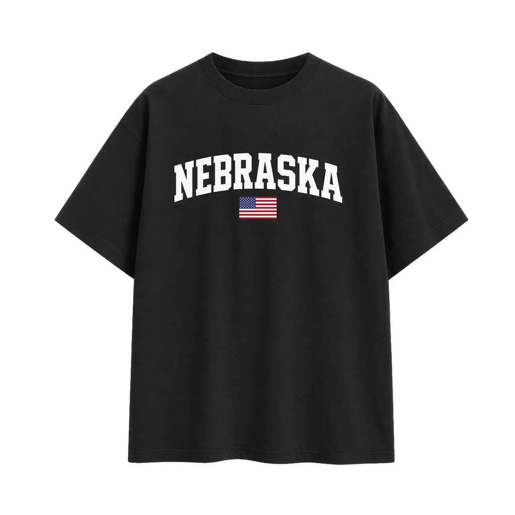 Collection 2 Nebraska Essential Cotton T-Shirt - Black front