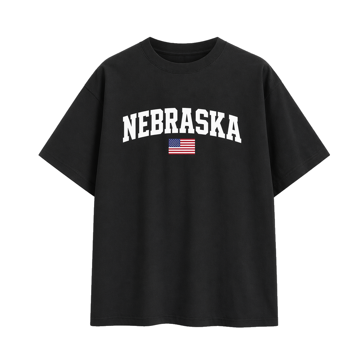 Collection 2 Nebraska Essential Cotton T-Shirt - Black front