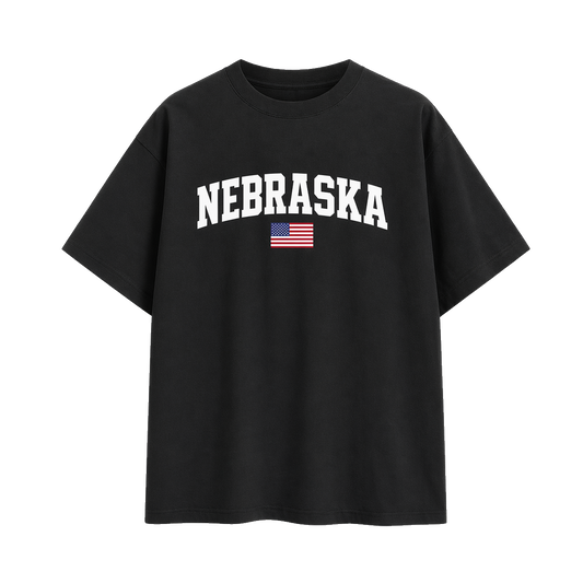 Collection 2 Nebraska Essential Cotton T-Shirt - Black front