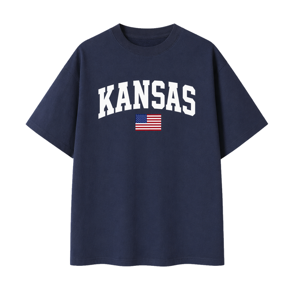 Collection 2 Kansas Essential Cotton T-Shirt - Navy Blue front