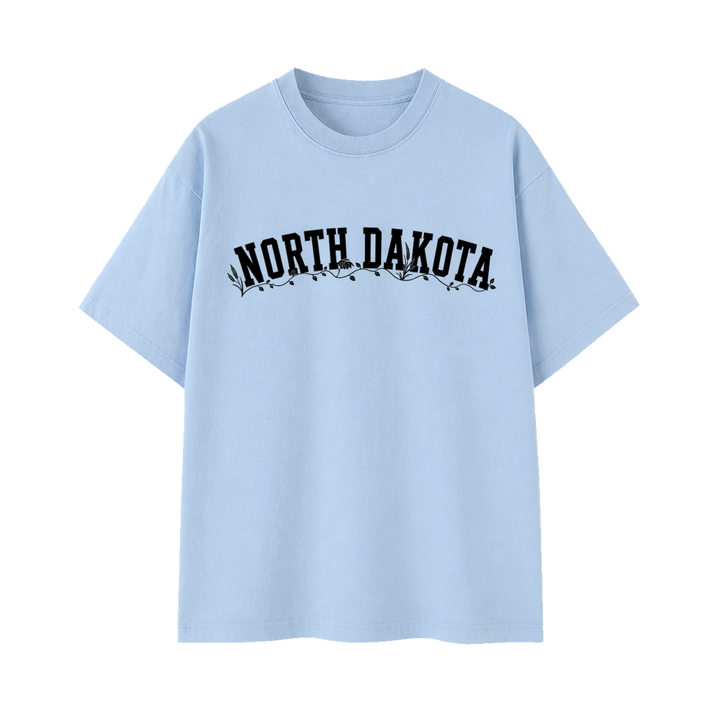 Collection 10 North Dakota Essential Cotton T-Shirt - Light Blue front
