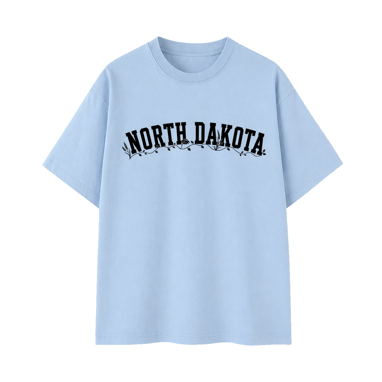 Collection 10 North Dakota Essential Cotton T-Shirt - Light Blue front