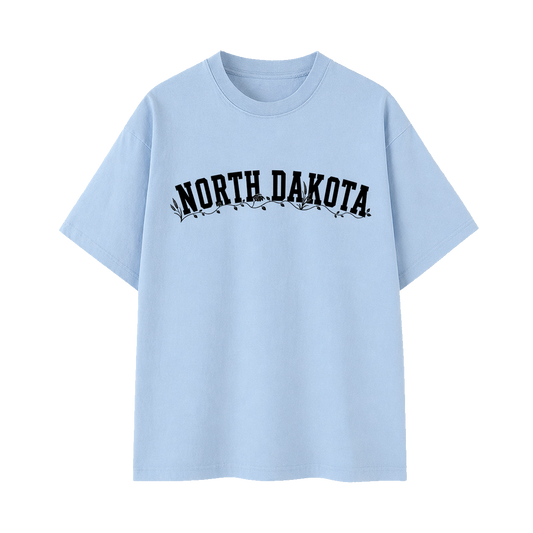 Collection 10 North Dakota Essential Cotton T-Shirt - Light Blue front