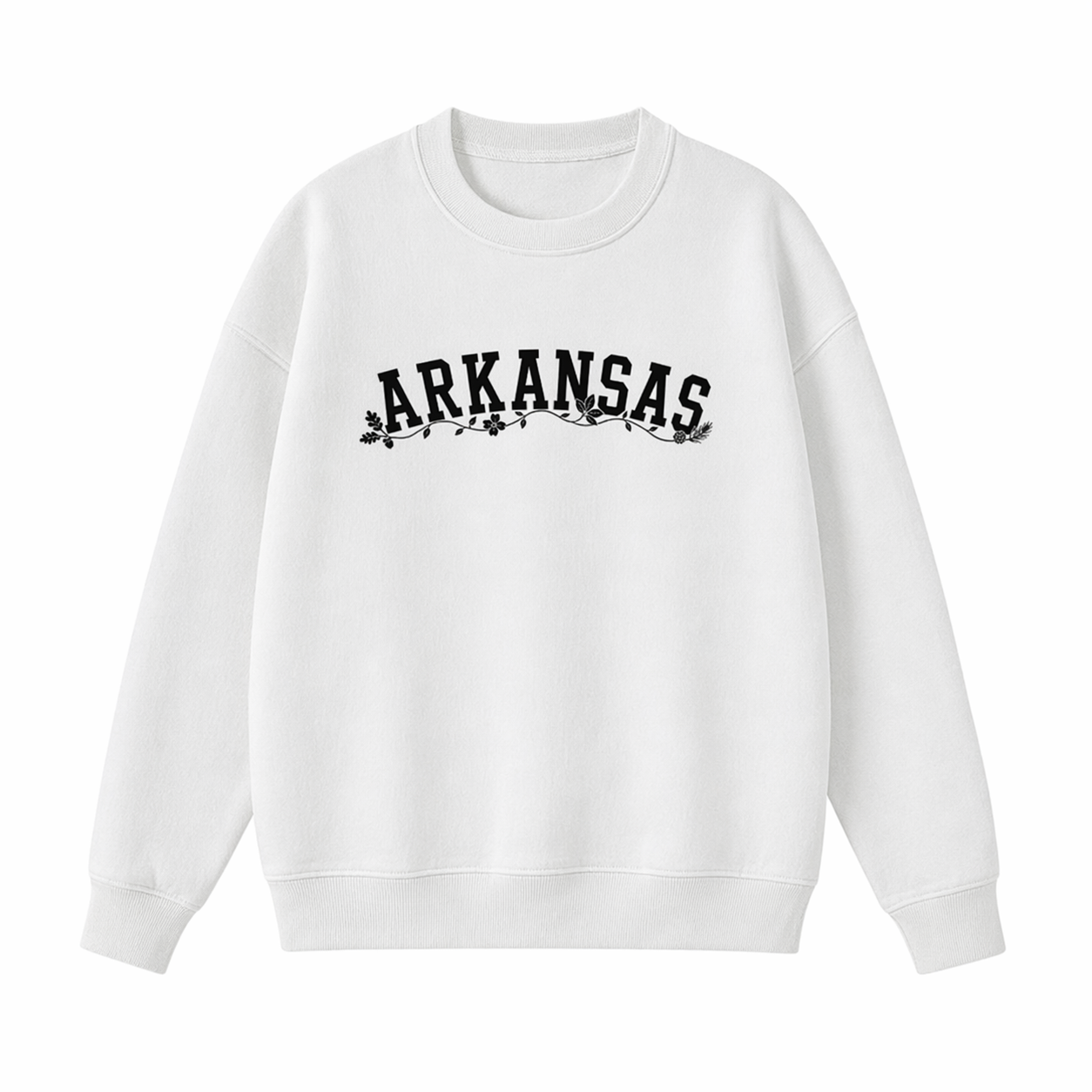 Collection 10 Arkansas Essential Heavyweight Crewneck Sweatshirt - White front
