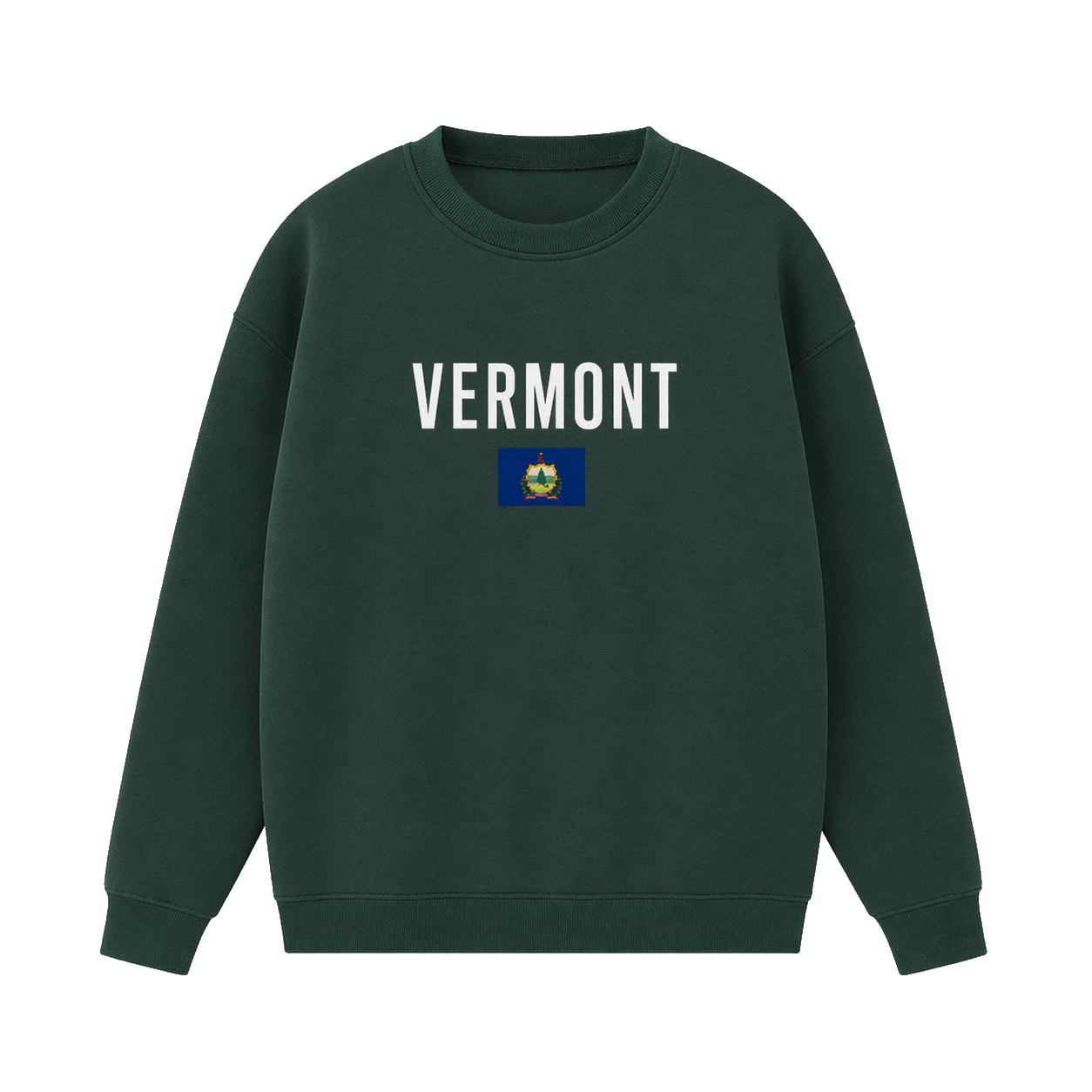 Collection 7 Vermont Essential Heavyweight Crewneck Sweatshirt - Dark Green front