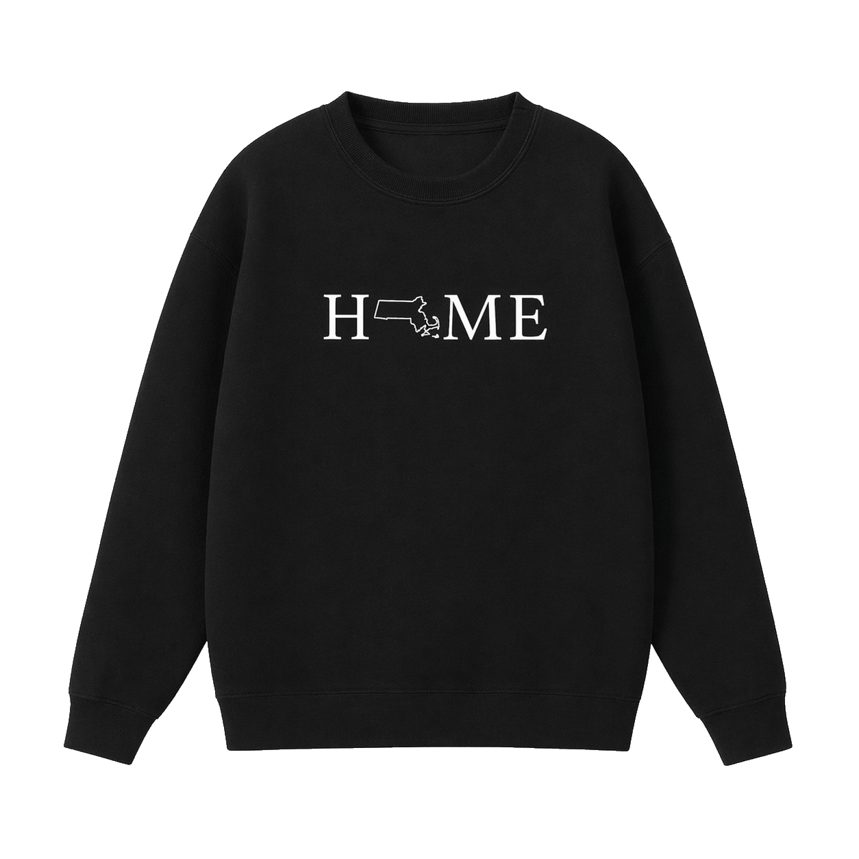 Collection 5 Massachusetts Essential Heavyweight Crewneck Sweatshirt - Black front