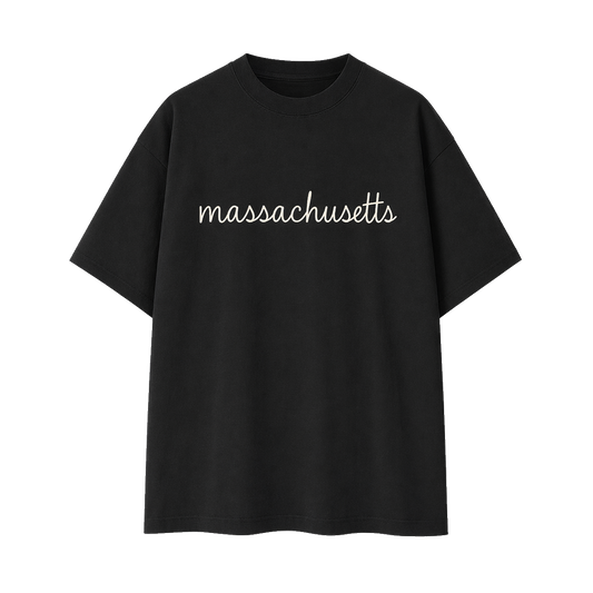 Collection 3 Massachusetts Essential Cotton T-Shirt - Black front