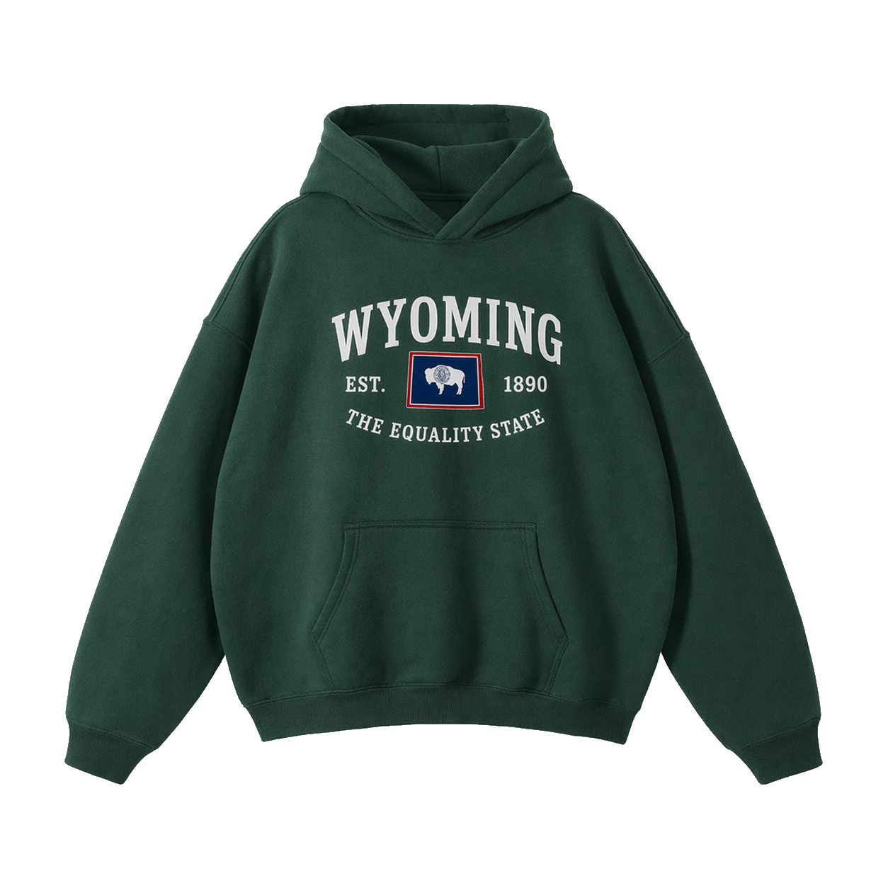 Collection 8 Wyoming Oversize Fleeced Hoodie - Eden Green front