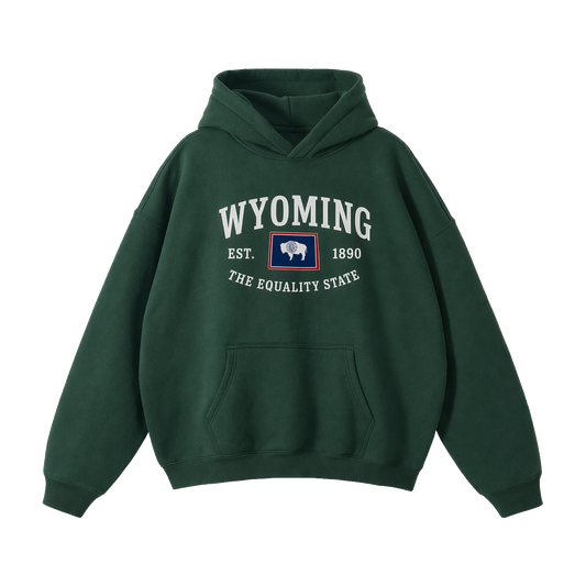 Collection 8 Wyoming Oversize Fleeced Hoodie - Eden Green front