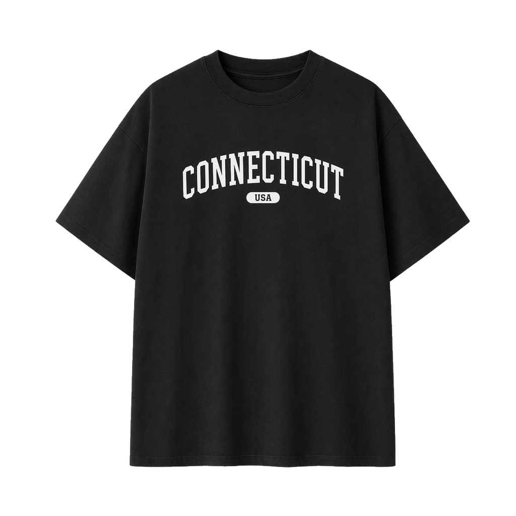 Collection 4 Connecticut Essential Cotton T-Shirt - Black front