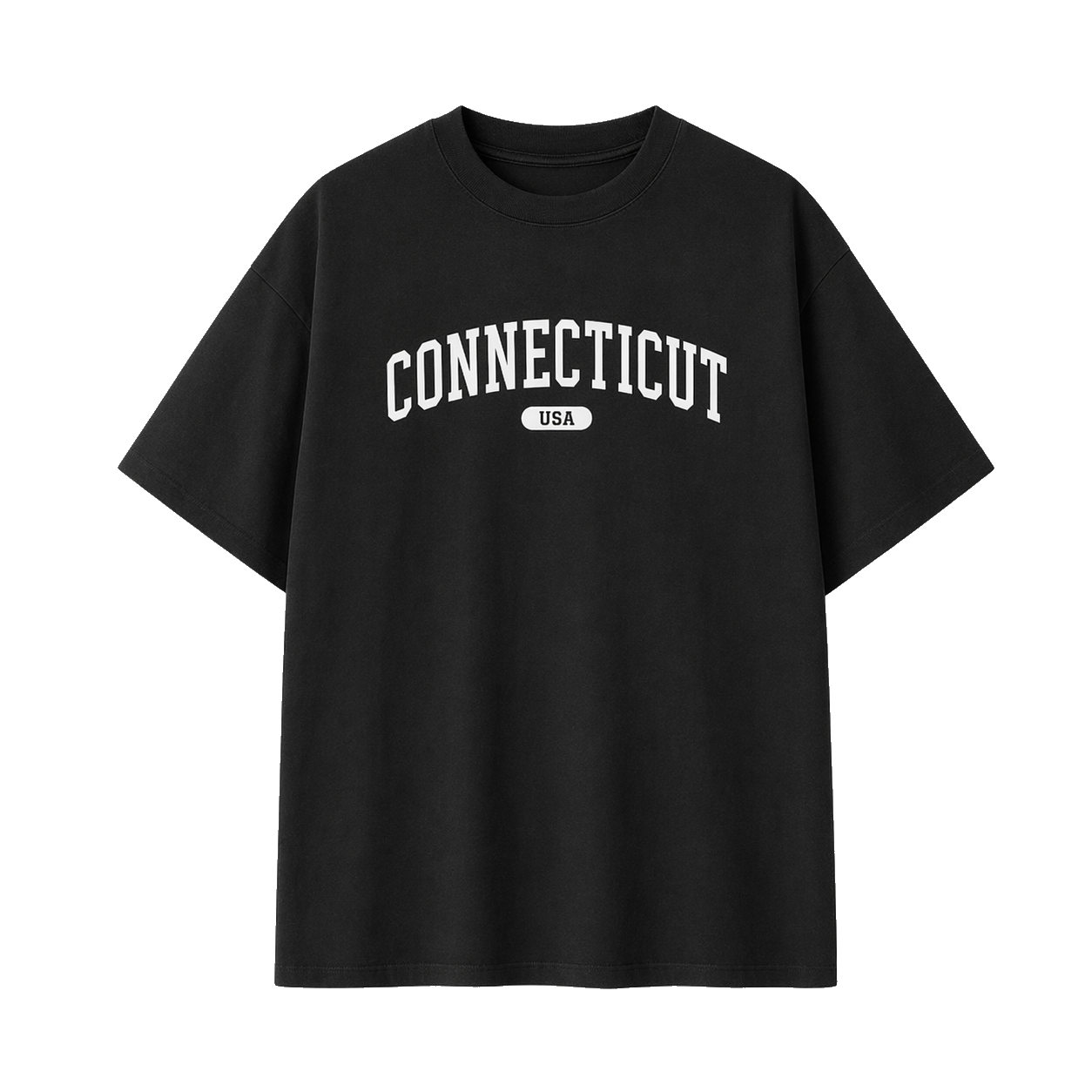 Collection 4 Connecticut Essential Cotton T-Shirt - Black front