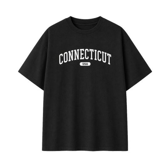 Collection 4 Connecticut Essential Cotton T-Shirt - Black front