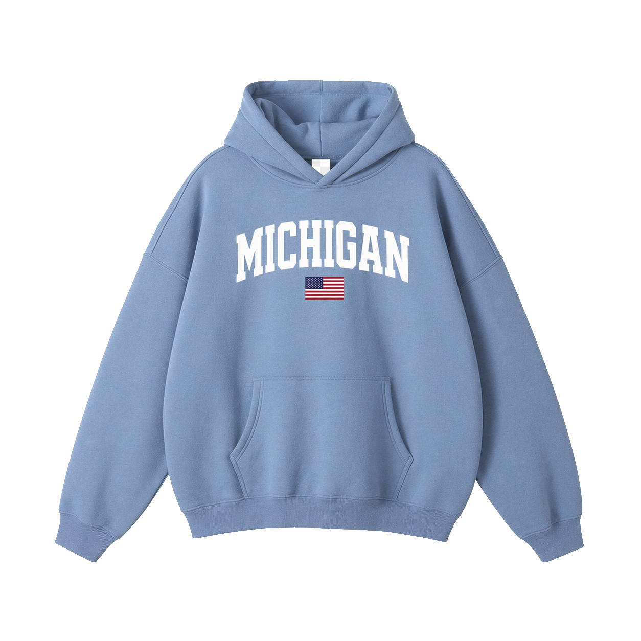 Collection 2 Michigan Oversize Fleeced Hoodie - Medium Blue front