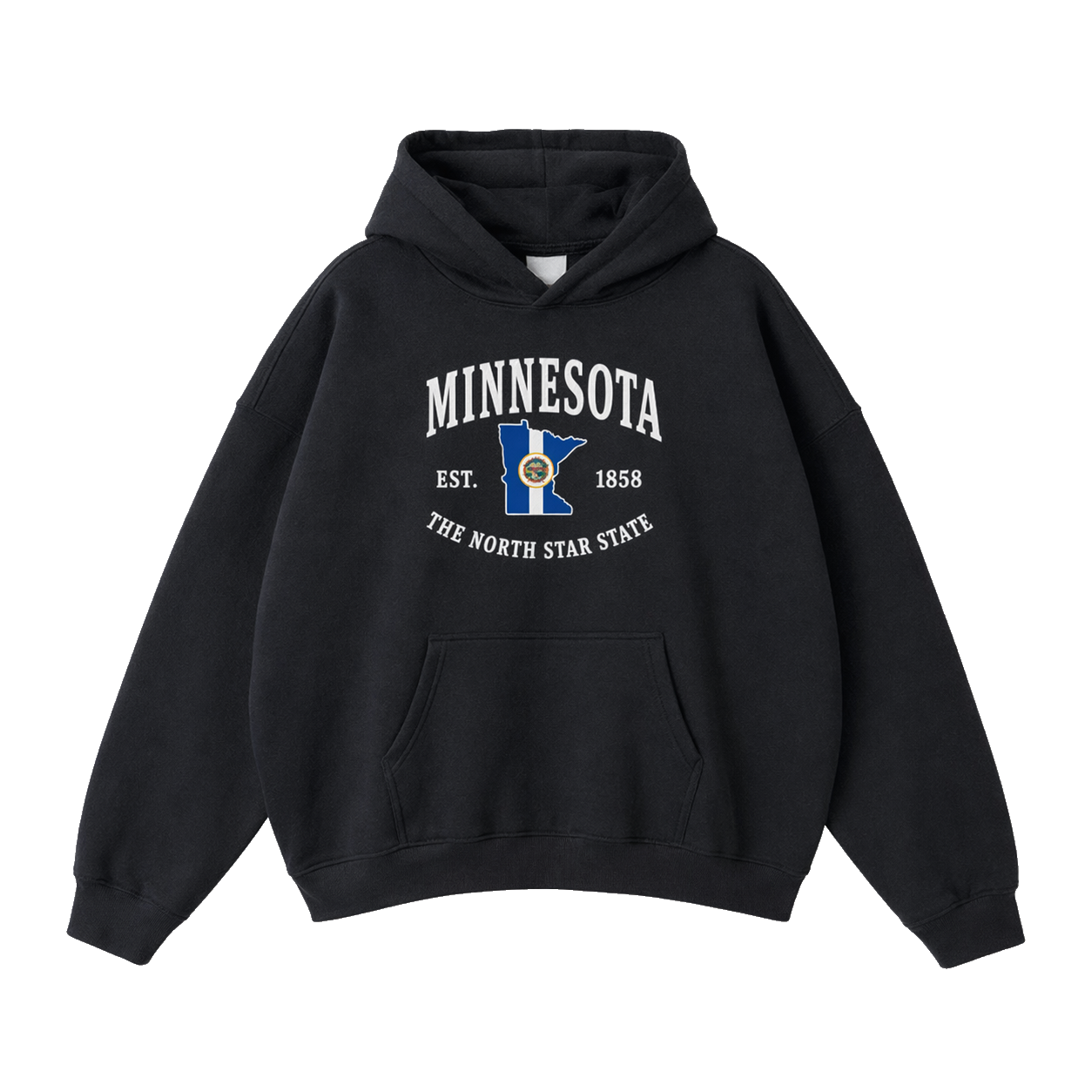 Collection 8 Minnesota Oversize Fleeced Hoodie - Black front
