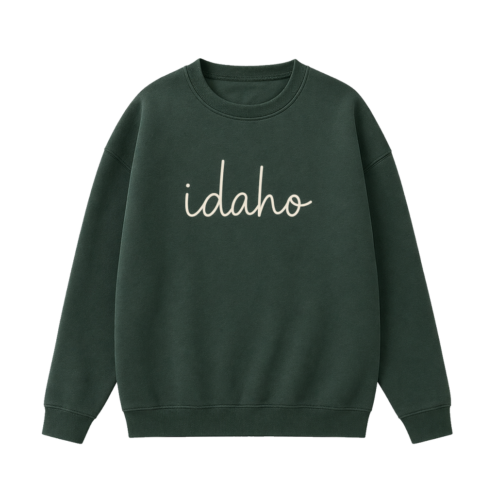 Collection 3 Idaho Essential Heavyweight Crewneck Sweatshirt - Dark Green front