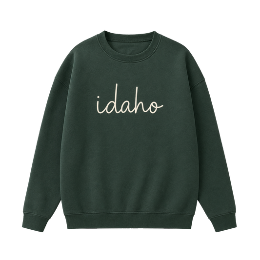 Collection 3 Idaho Essential Heavyweight Crewneck Sweatshirt - Dark Green front