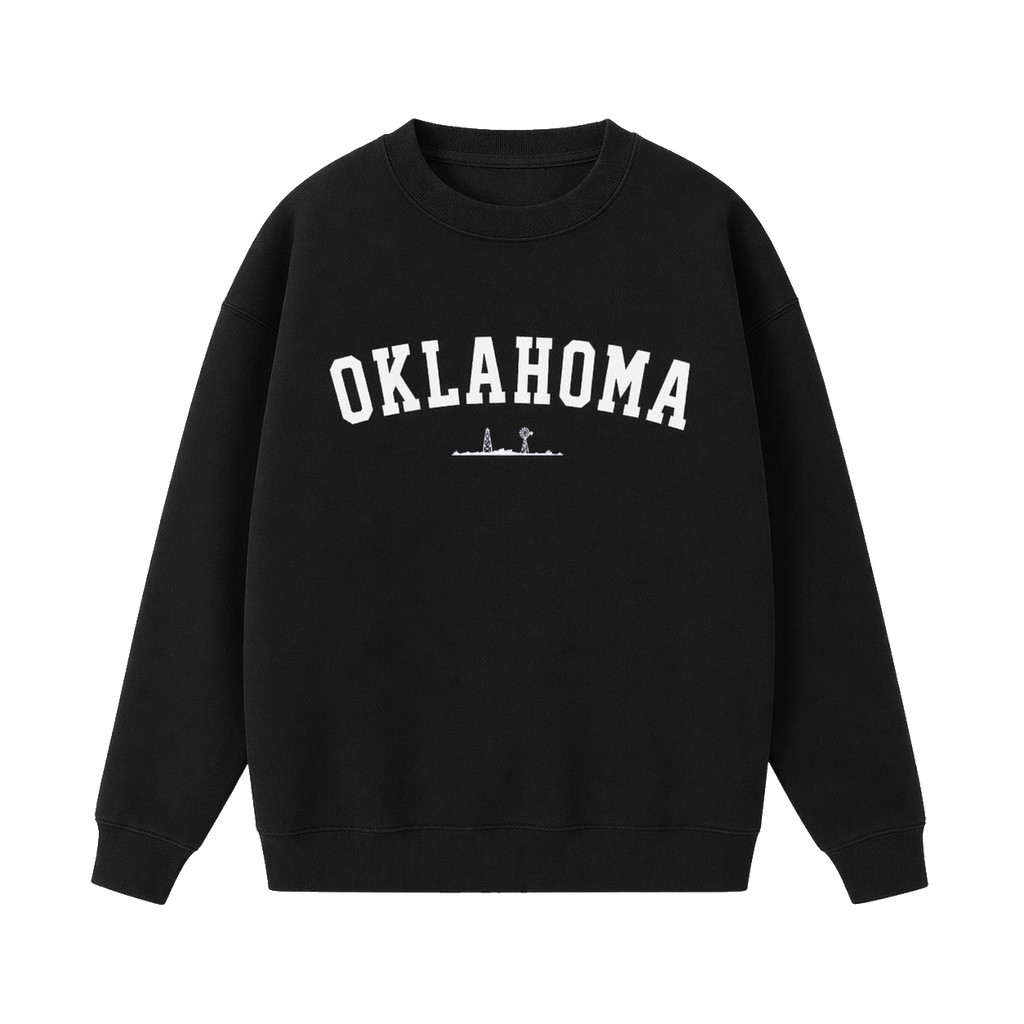 Collection 9 Oklahoma Essential Heavyweight Crewneck Sweatshirt - Black front