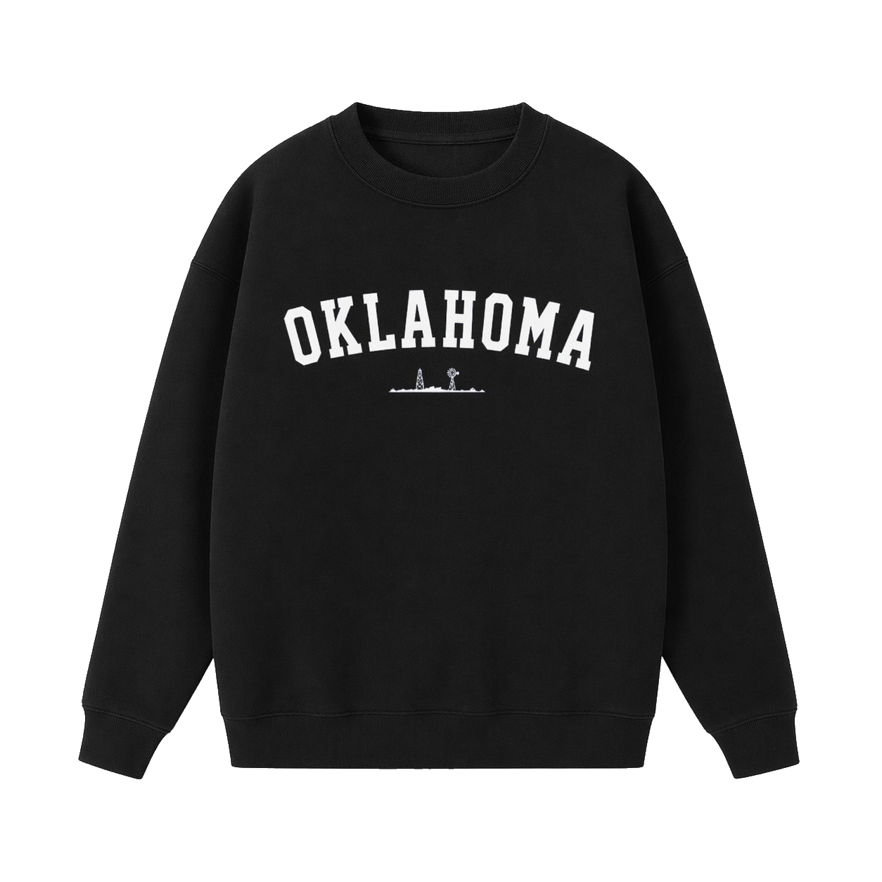 Collection 9 Oklahoma Essential Heavyweight Crewneck Sweatshirt - Black front
