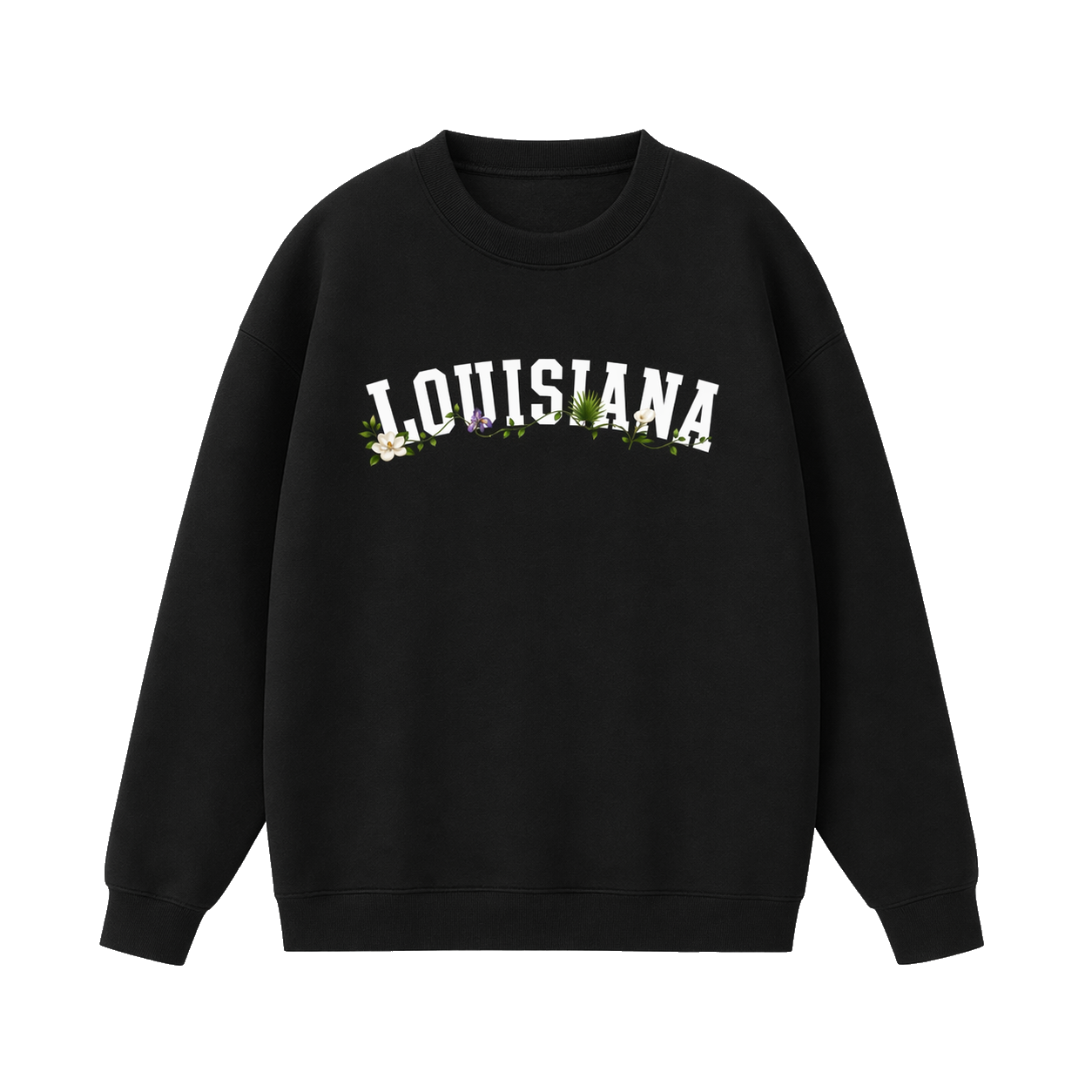 Collection 10 Louisiana Essential Heavyweight Crewneck Sweatshirt - Black front