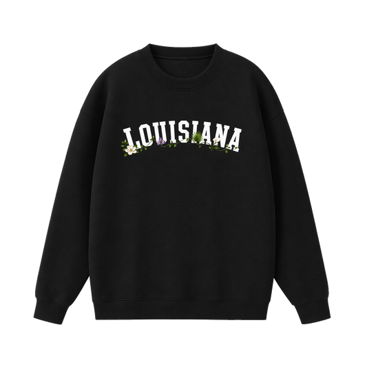 Collection 10 Louisiana Essential Heavyweight Crewneck Sweatshirt - Black front