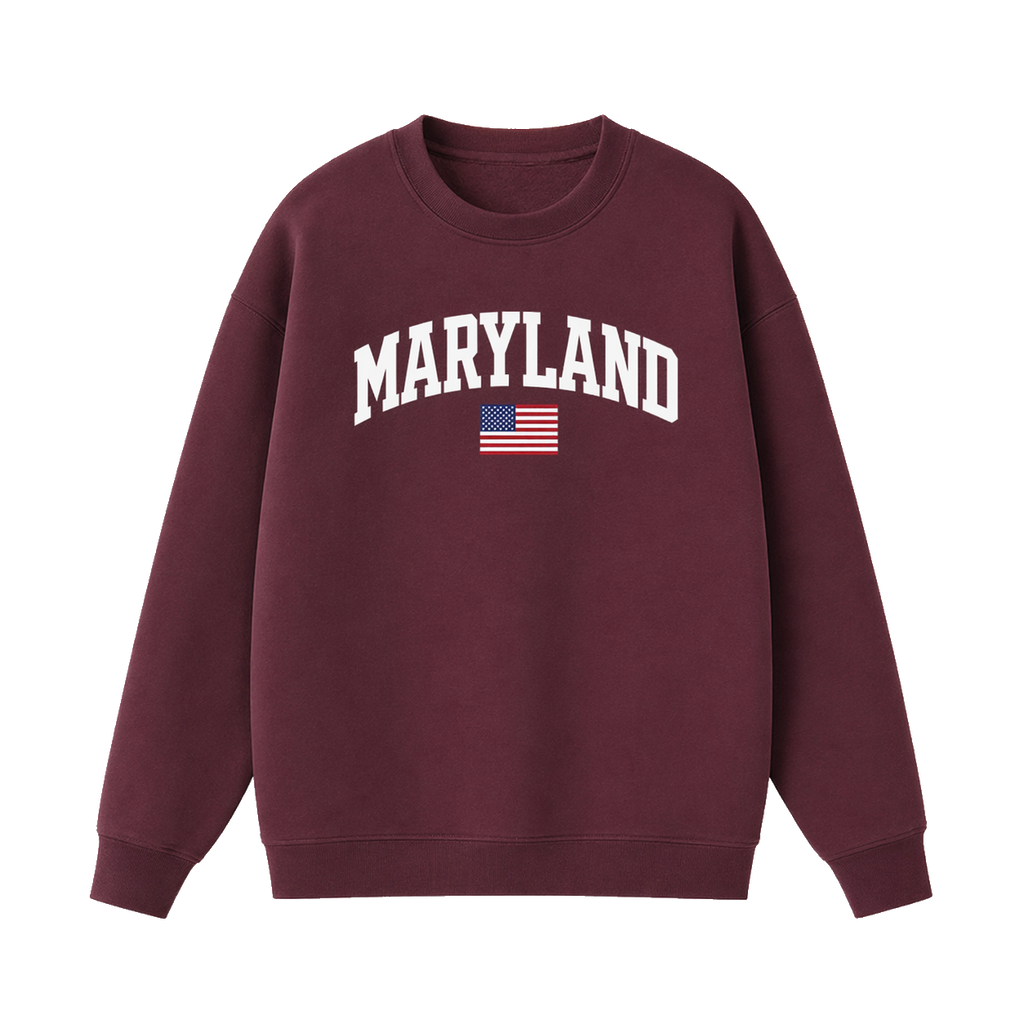 Collection 2 Maryland Essential Heavyweight Crewneck Sweatshirt - Dull Red front