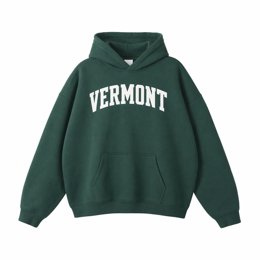 Collection 1 Vermont Oversize Fleeced Hoodie - Eden Green front