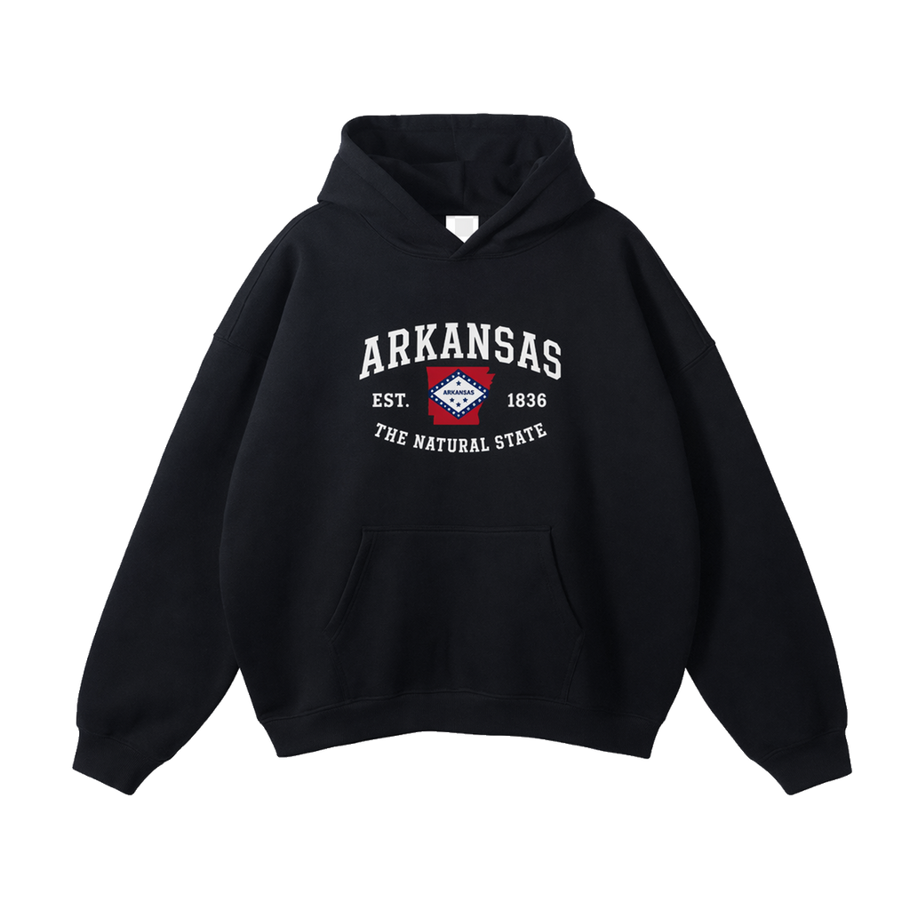 Collection 8 Arkansas Oversize Fleeced Hoodie - Black front