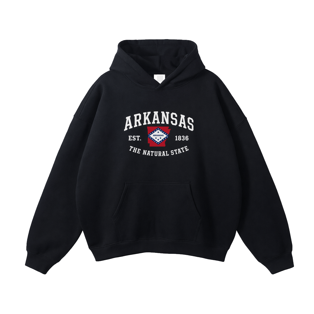 Collection 8 Arkansas Oversize Fleeced Hoodie - Black front