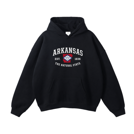 Collection 8 Arkansas Oversize Fleeced Hoodie - Black front