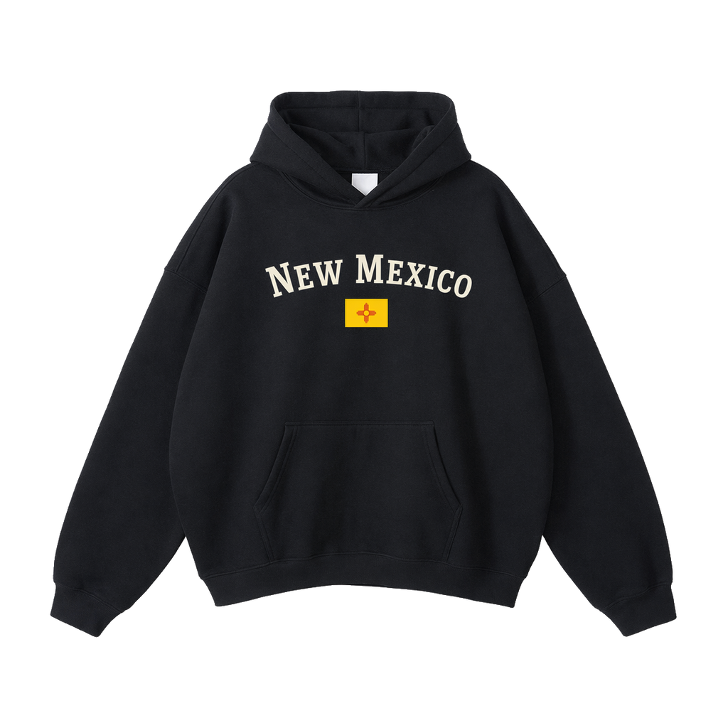 Collection 6 New Mexico Oversize Fleeced Hoodie - Black front