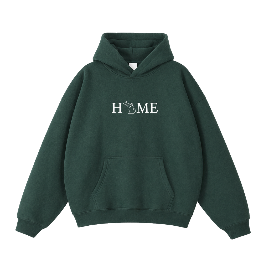 Collection 5 Michigan Oversize Fleeced Hoodie - Eden Green front