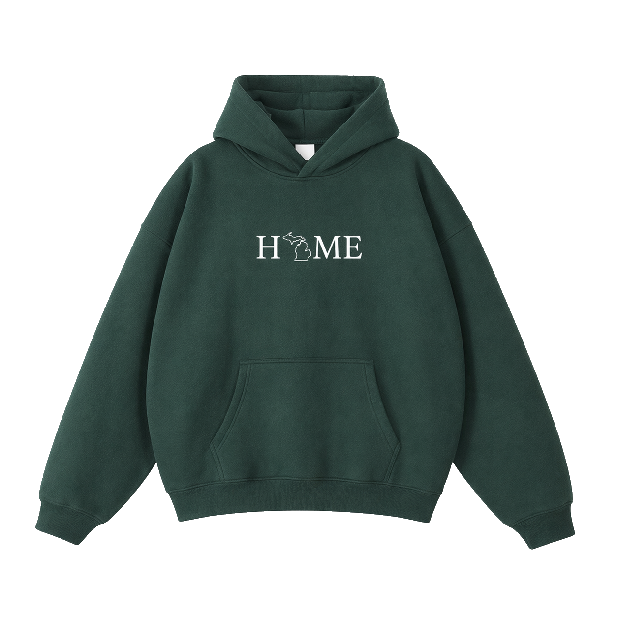 Collection 5 Michigan Oversize Fleeced Hoodie - Eden Green front