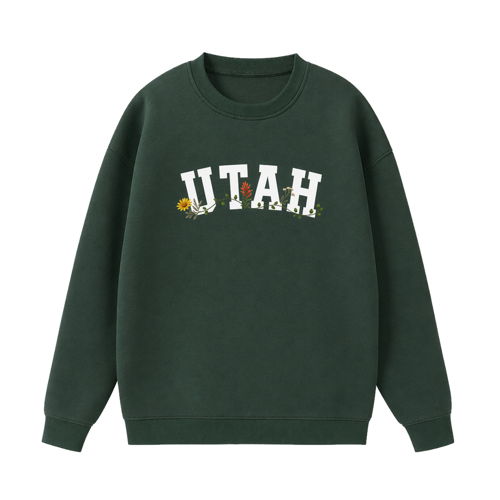 Collection 10 Utah Essential Heavyweight Crewneck Sweatshirt - Dark Green front
