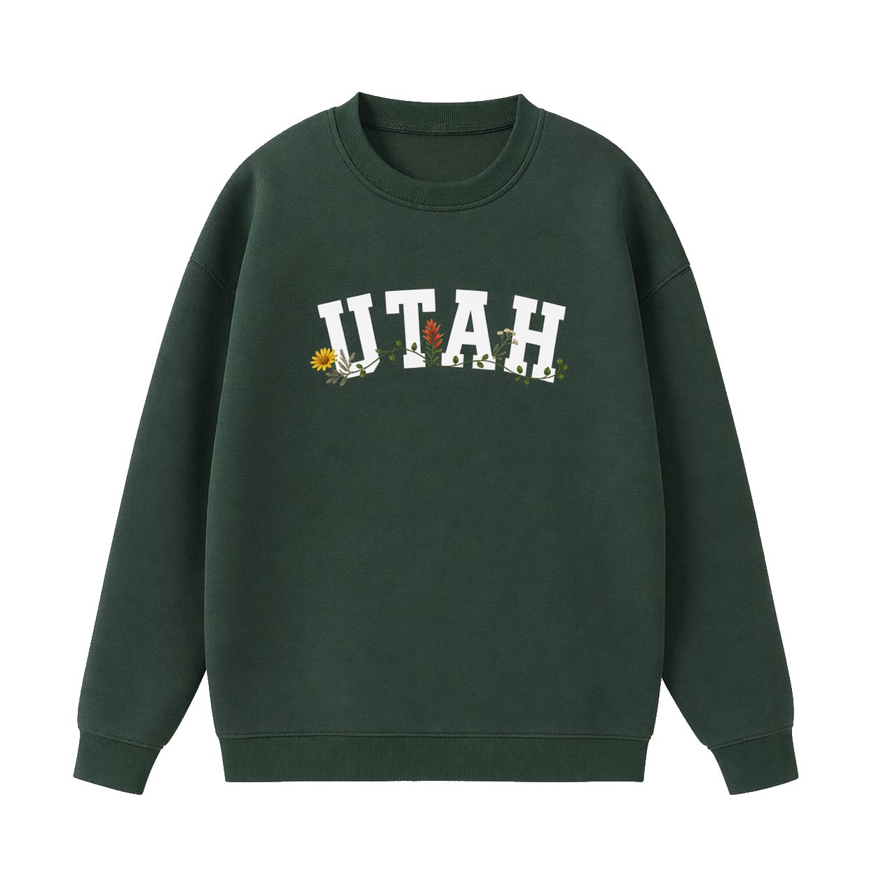 Collection 10 Utah Essential Heavyweight Crewneck Sweatshirt - Dark Green front