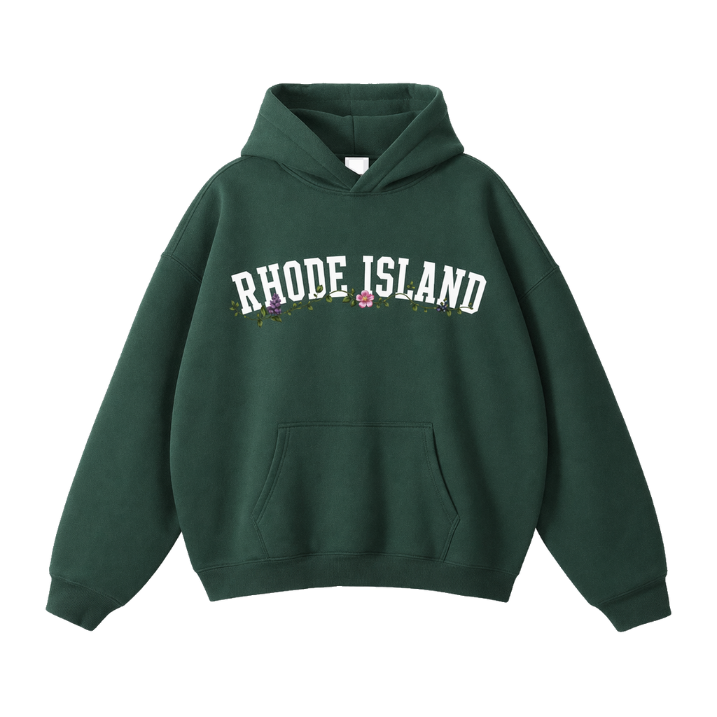 Collection 10 Rhode Island Oversize Fleeced Hoodie - Eden Green front