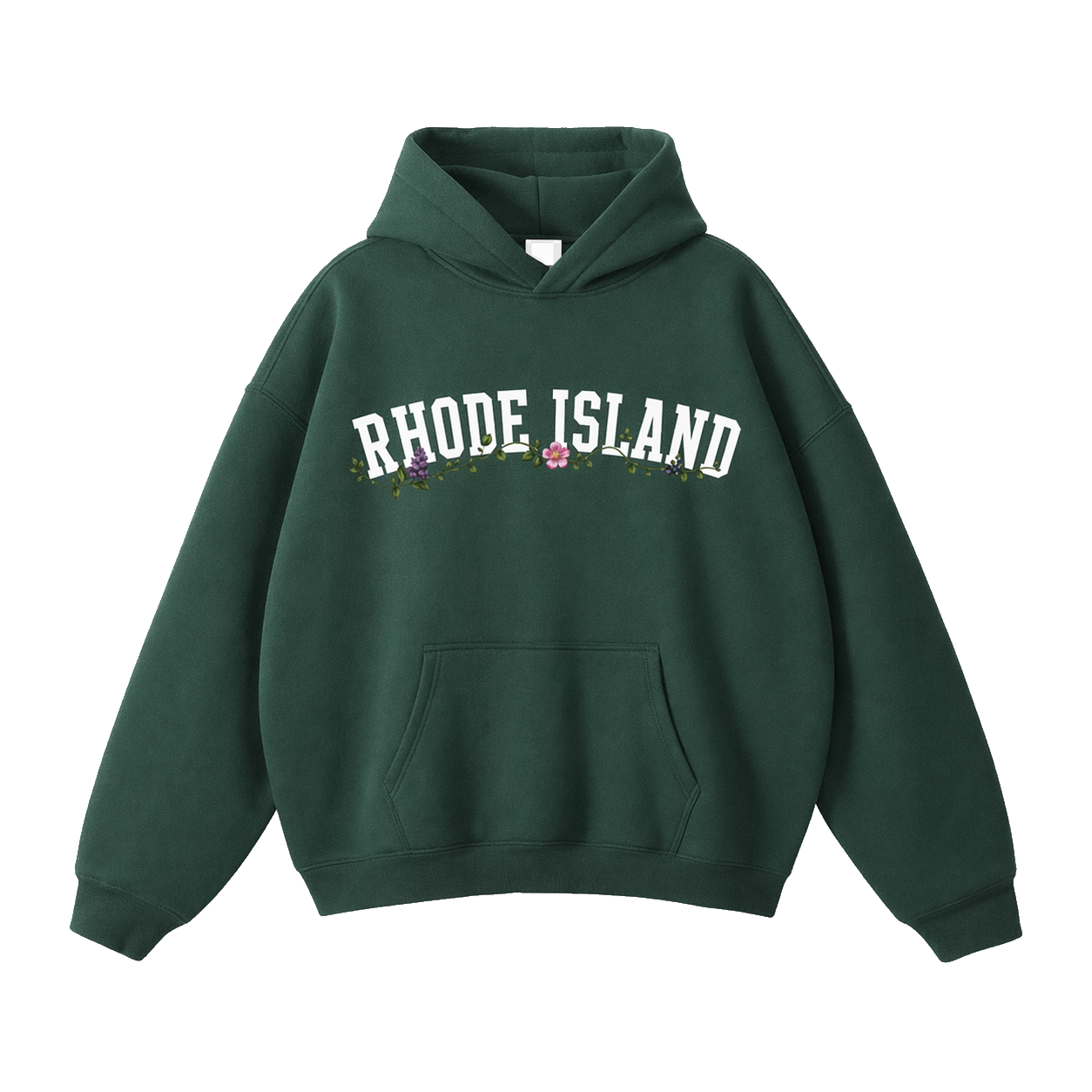 Collection 10 Rhode Island Oversize Fleeced Hoodie - Eden Green front