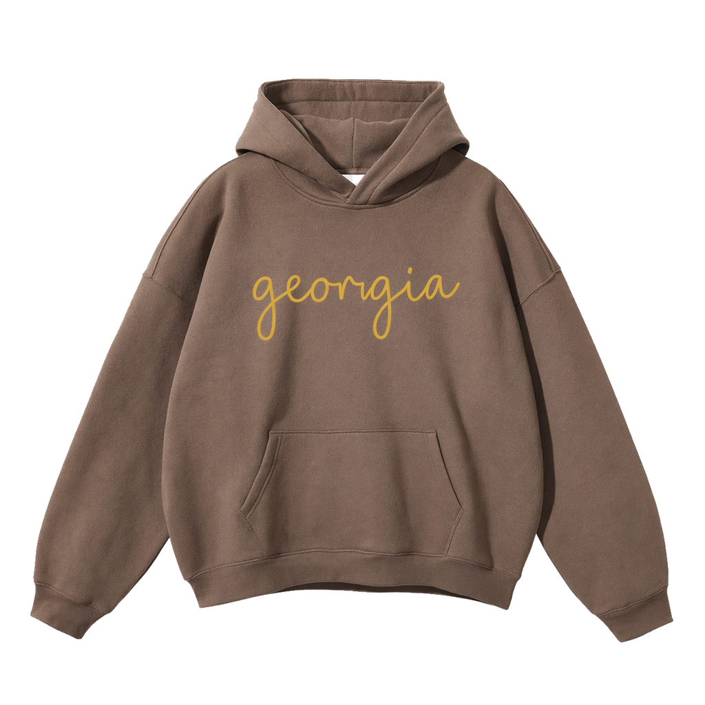 Collection 3 Georgia Oversize Fleeced Hoodie - Brown front
