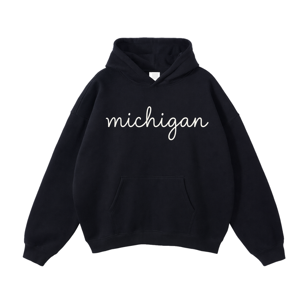 Collection 3 Michigan Oversize Fleeced Hoodie - Black front