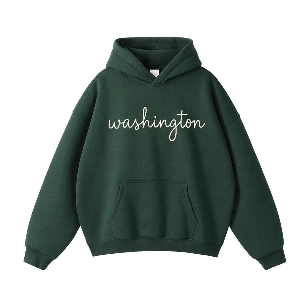 Collection 3 Washington Oversize Fleeced Hoodie - Eden Green front