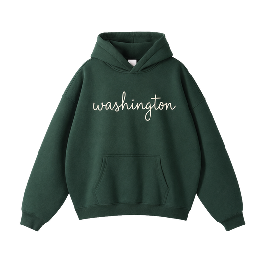Collection 3 Washington Oversize Fleeced Hoodie - Eden Green front