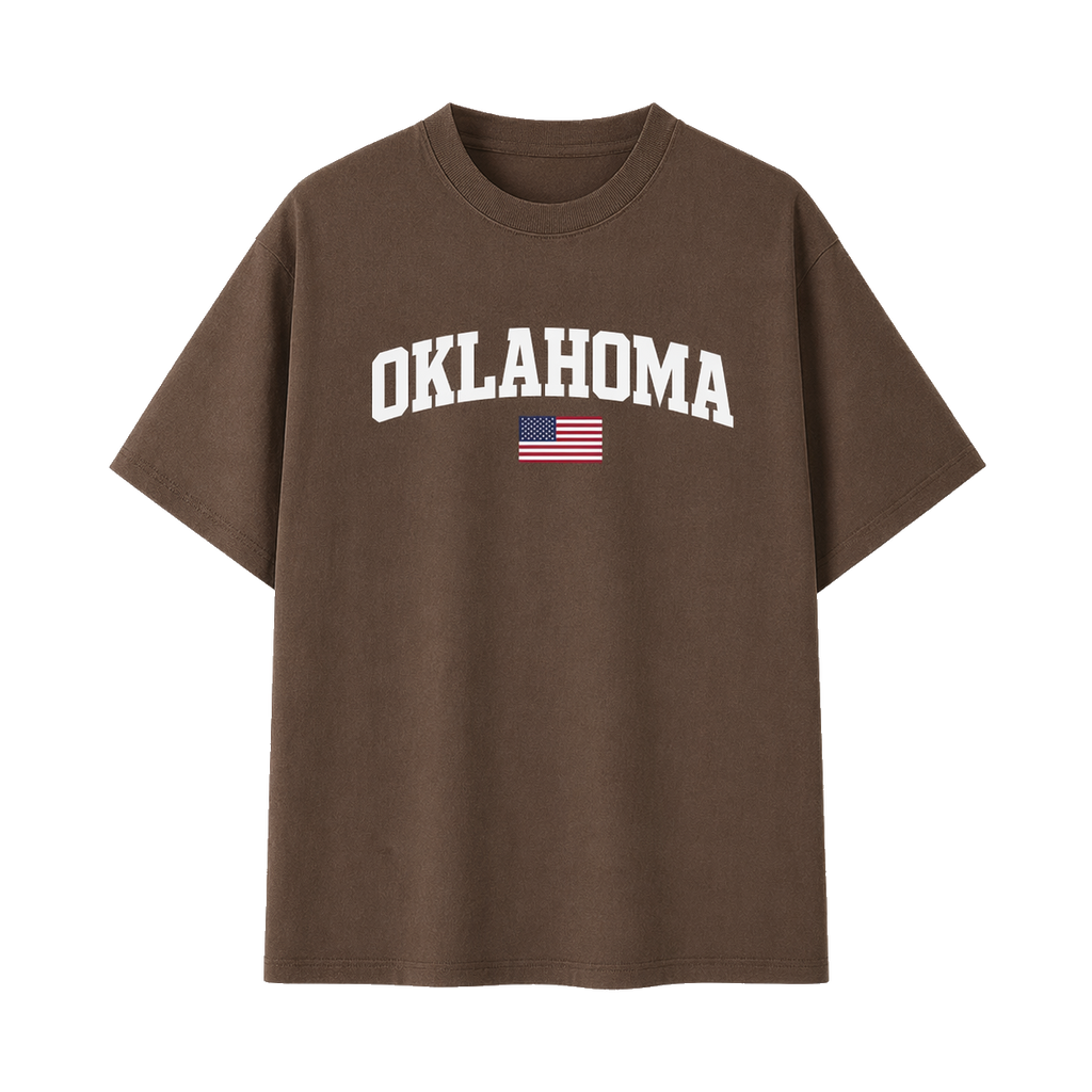 Collection 2 Oklahoma Essential Cotton T-Shirt - Coffee front