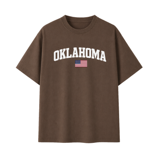 Collection 2 Oklahoma Essential Cotton T-Shirt - Coffee front
