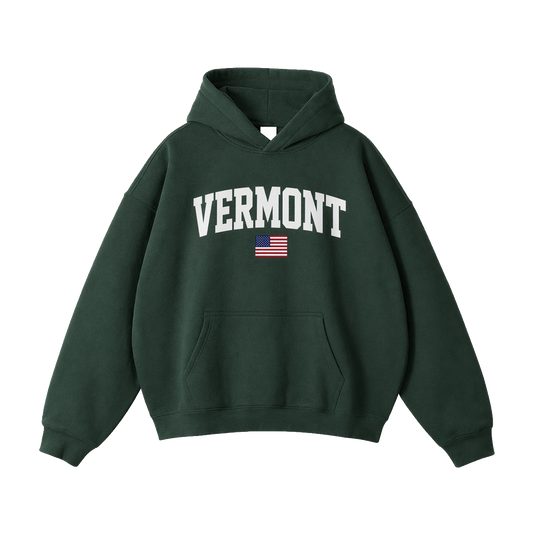 Collection 2 Vermont Oversize Fleeced Hoodie - Eden Green front