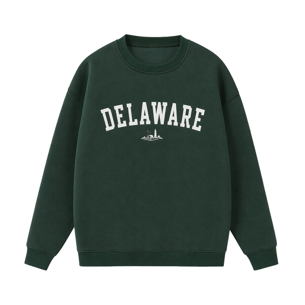 Collection 9 Delaware Essential Heavyweight Crewneck Sweatshirt - Dark Green front