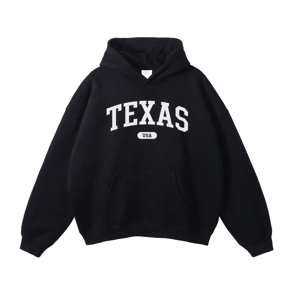 Collection 4 Texas Oversize Fleeced Hoodie - Black front