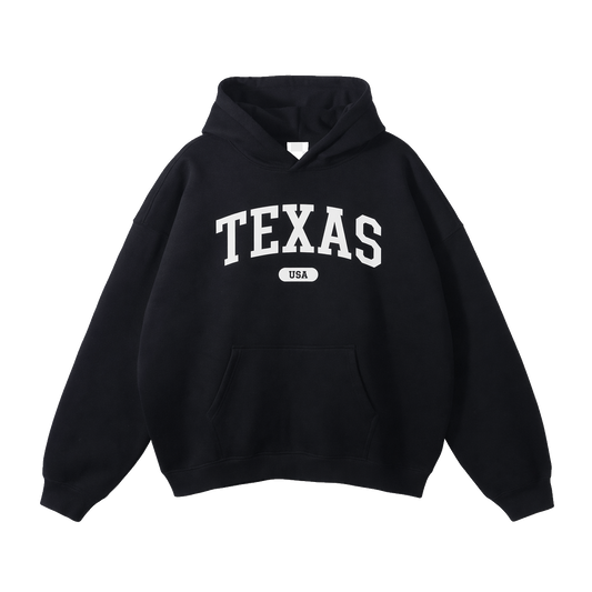 Collection 4 Texas Oversize Fleeced Hoodie - Black front