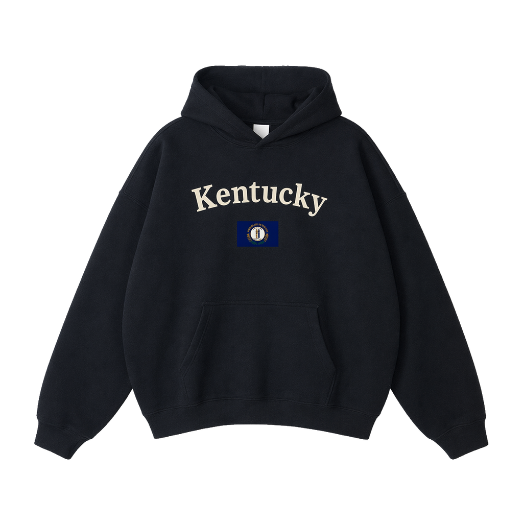 Collection 6 Kentucky Oversize Fleeced Hoodie - Black front