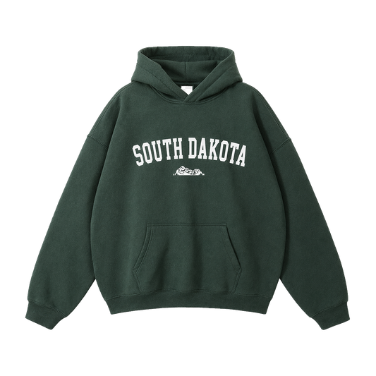 Collection 9 South Dakota Oversize Fleeced Hoodie - Eden Green front