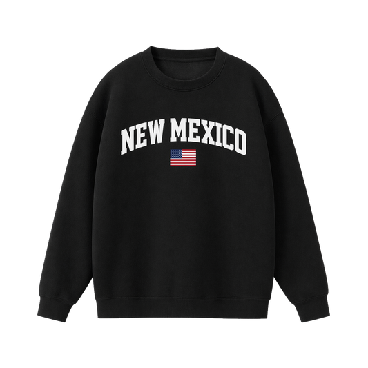 Collection 2 New Mexico Essential Heavyweight Crewneck Sweatshirt - Black front