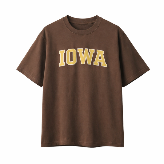 Collection 1 Iowa Essential Cotton T-Shirt - Coffee front